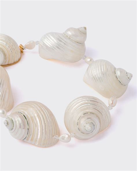 Pearl Gray Silver Choker With Shells 